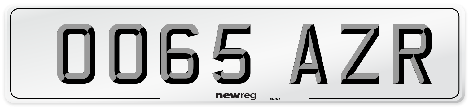 OO65 AZR Number Plate from New Reg
